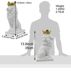 15''H Couronne <span class=keywords><strong>Roi</strong></span> <span class=keywords><strong>Lion</strong></span> Statue Style Nordique Accueil Étude Décoration Figurines à collectionner - Product Image 6
