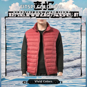 Custom 3D Men's Colorful Sleeveless Print Puffer <b>Vest</b> Rainbow Beach Gym Outerwear 100% Polyester Canvas Summer Wholesale - Product Image 2