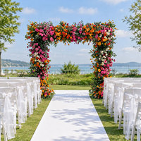 Arche florale artificielle de luxe GNW, nouveau design, très vendue, colorée, pour la décoration de scène de mariage et de fête