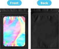 Pochettes holographiques transparentes à fermeture éclair, sacs refermables thermoscellables en PET/PE recyclables avec trou de suspension pour bijoux et papeterie