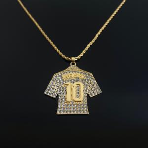 2026 नए डिजाइन फैशन स्पोर्ट्स गहने एक्सेसरी कार्ड हिप हॉप गहने धातु सोना प्लेटेड डायमंड जर्सी पेलेंट हार - Product Image 4