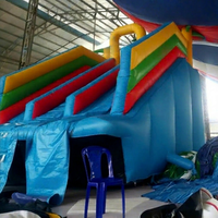 Toboggan aquatique gonflable bleu en PVC pour applications de jeu, installation facile, pour parcs d'attractions, avec château gonflable, Thuy Linh, garantie 12 mois