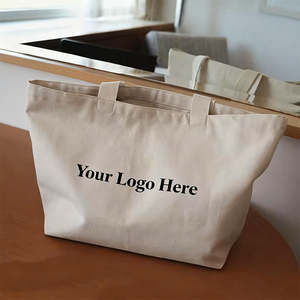 Hot selling canvas handbag custom printed logo reusable <b>natural</b> blank cotton shopping <b>bag</b> - Product Image 1