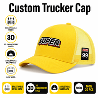 Casquette de camionneur ajustable à 6 panneaux en sergé de coton noir, style streetwear de luxe, avec broderie de logo personnalisé