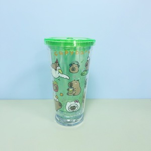 Capibara Double Layer Straw Cup 450ml Colorful Cartoon Design For Drinks Party Use - Product Image 4