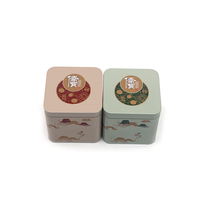 Petite boîte en métal carrée de 65*65*65 mm pour cosmétiques, thé, cadeaux, boîte à bonbons carrée, emballage