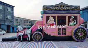Château gonflable combiné de carrosse de princesse de PVC commercial Moonwalk <span class=keywords><strong>maison</strong></span> pleine d'entrain château sautant certifié CE garantie de 3 ans - Product Image 6