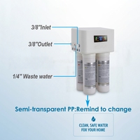 Système de purification d'eau RO électrique sans réservoir 400G, autonettoyant, 4 étapes, 95% de dessalement, connexion rapide, filtre à eau sous l'évier pour hôtel