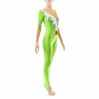 Combinaison de gymnastique acrobatique personnalisée pour filles, costume de danse imprimé strass de couleur nue, justaucorps brillant pour l'entraînement ou la performance