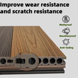 Plancher extérieur imperméable résistant aux UV, haute résistance, certifié CE, terrasse en composite bois-plastique WPC - Product Image 3