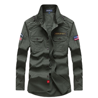 Chemises Cargo Homme en Gros 100 % Coton Manches Longues Style Militaire Tactique Décontracté pour Hommes