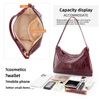 sac à bandoulière sur mesure Logo minimaliste haut Grain peau de vache sous les bras sac à main femmes Boutique cadeau ensemble