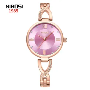 NIBOSI 2556 Novelty Top Rating Sports New Product Multifunction Waterproof Latest Women Quartz Watches with Stainless Steel Band