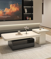 Table basse rectangulaire moderne minimaliste haut de gamme en roche, design de luxe léger, pour salon domestique
