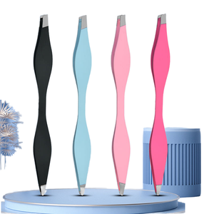 Pinzas de Precisión para Pestañas de Acero Inoxidable con Punta Suave, Opciones de Color Negro, Azul, Rosa y Rojo - Product Image 1