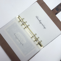 Pochette de budget personnalisée A5 A6 A7 simple et durable, à feuilles mobiles, avec lamination mate, pochette pour argent, enveloppe en vélin à police cursive