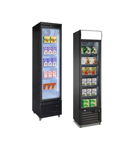 ETL <strong>Slim</strong> Cooler Upright Ultra-thin Glass Door Ice Cream Display <strong>Freezer</strong> 220L Vertical <strong>Freezer</strong> - Product Image 1