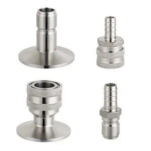 1.5'' Tri Clamp Quick Disconnect Ball Lock Set Homebrew Tri Clover Connector 304 Stainless Steel