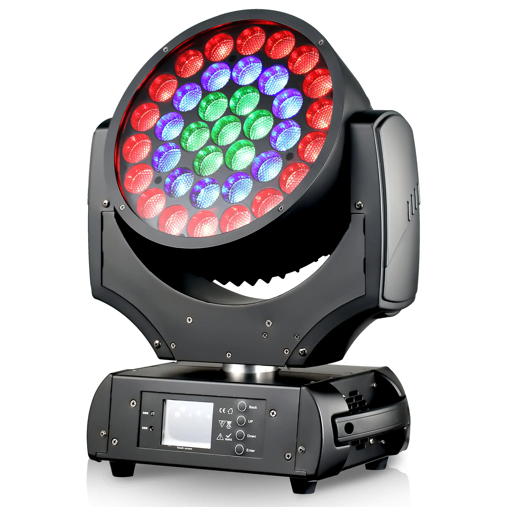 RGBW LEDs 4 in 1 37 X 15W ล้างหัวขนย้ายไฟเวทีพร้อมมุมซูมได้โหมดแฟลชเสริมล้าง DMX 512 แสงเวที