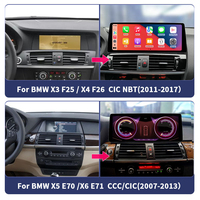 Écran tactile de 12,3 pouces pour autoradio avec système Linux, CarPlay sans fil, Android Auto, compatible avec BMW X3 F25 X4 F26 X5 E70 X6 E71