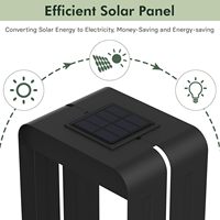 Lámpara Solar de Pared Negra TSINYE con Estante para Plantas - Aplique de Pared Decorativo Impermeable IP65 para Patio y Jardín, Alimentado por Energía Solar