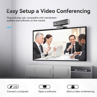 Cámara Web para Conferencias Todo en Uno 1080P 30fps con Micrófono y Altavoz Integrados, Cubierta de Privacidad para Reuniones de Negocios y Trabajo Remoto