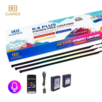 Système d'éclairage ambiant intérieur LED commandé par la voix ''CARDI'' K4 Plus pour accessoires de voiture personnalisables