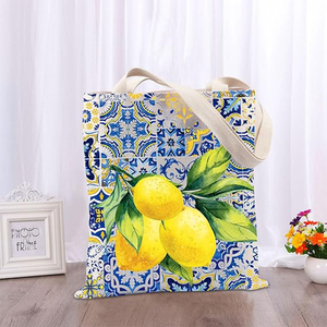 Cadeau des îles italiennes réutilisable écologique Promotion citrons frais sac fourre-tout sud de l'Italie dames voyage Shopping sac de plage - Product Image 3