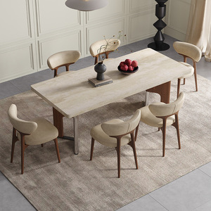 Pháp Retro Bàn Ăn Rắn Gỗ Giữa Thế Kỷ Phong Cách Treo Hình Chữ Nhật Bảng Cho Cao-End Nhà Phòng Khách - Product Image 1