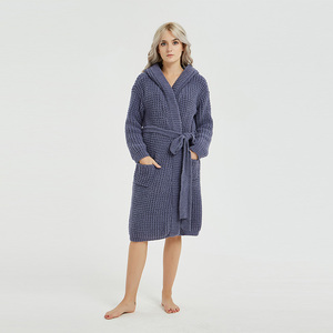 Yly Soft Cozy Luxury Crochet lavorato a maglia in poliestere con cappuccio Robe <span class=keywords><strong>donna</strong></span> Sleepwear felpe con cappuccio Robes <span class=keywords><strong>pigiama</strong></span> <span class=keywords><strong>vestaglia</strong></span> - Product Image 6
