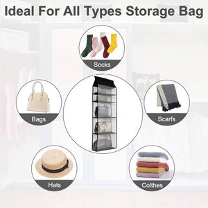 Transparent 5-Layer Wardrobe Storage Bag Non-Woven Visible Wall Mounted Closet Organizer Convenient Organized Storage Solution - Product Image 6