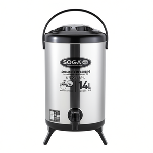 Pot isotherme SOGA 14L en acier inoxydable avec robinet pour café, thé, jus, usage commercial - Product Image 1