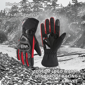 Gants de moto BAX personnalisés avec logo Pyrotect, chauds, épais, coupe-vent, longs, anti-chute, respirants, poignet réglable - Product Image 2