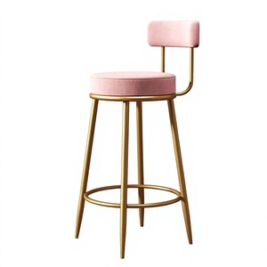 Luxury-lite bar stools home-style backrest <b>chairs</b> iron furniture benches high-legged stools bar <b>chairs</b> Nordic sitting bar stools - Product Image 1