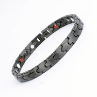 Pulsera de Iones Negativos de Titanio Biomagnético y Acero Inoxidable con Germanio para Hombre