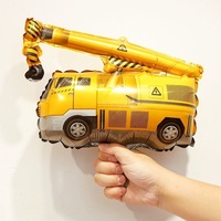 Globos de Aluminio con Forma de Vehículos de la Serie Mini Transporte: Avión, Tren, Grúa, Vehículo de Ingeniería, Excavadora