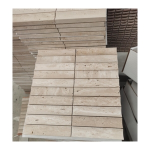 Shihui tự nhiên travertine lõm gạch tường trang trí màu be travertine nhà bếp backsplash rãnh travertine MÀI GẠCH Mosaic - Product Image 1