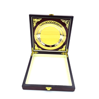 Carte souvenir de remerciement en bois de rose brillant, plaque métallique personnalisée avec emballage en bois