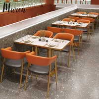 Banc de restaurant en marbre, canapé, banquette, chaise, table, ensemble de meubles pour café, salon de thé