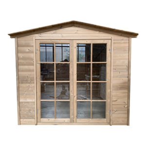 Maison préfabriquée en bois massif verrouillable pour jardin, 2x2.5 mètres, stockage extérieur pour vélo et outils, étanche - Product Image 2