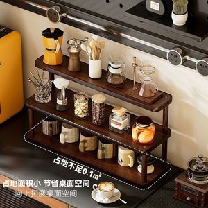 Multi Tiered Desktop Shelf 3 Floors Standing Type Rectangle Aluminum Stackable Storage Rack For Kitchen <b>Teacups</b> Tea <b>Sets</b> Water - Product Image 3