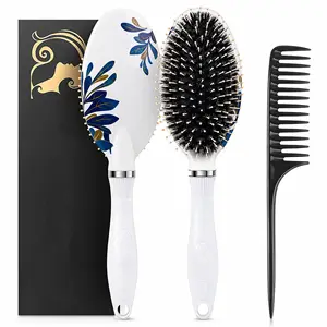 Fashion Hot Sale New Custom Luxury Hair Brush Set Brush Hair Straightener Soft Air Cushion Massage Flat Hair Brush Set For Mam