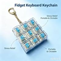 Jouets anti-stress pour clavier, porte-clés LED en cristal, gadget de décompression pour les doigts, jouet clicker anti-stress