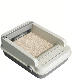 Nouvelle Conception Grande <span class=keywords><strong>Litière</strong></span> Semi-fermée pour Chat avec Tiroir et Grille, Facile <span class=keywords><strong>à</strong></span> Séparer, pour <span class=keywords><strong>Litière</strong></span> Granulaire, Fournitures pour Chats - Product Image 2