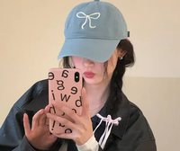 Gorra de Béisbol de PVC Transpirable de 6 Paneles para Mujer con Decoración de Lazo, Ajustable, Protección Solar, Estilo Deportivo Casual, Primavera/Verano