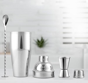 Ensemble de shaker en acier inoxydable noir 304 Shaker cuillère ensemble de tasse à mesurer pour les bars de restaurant - Product Image 5