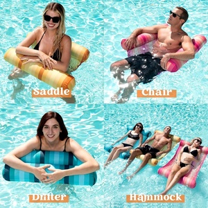 PVC Inflatable Water Hammock 46*27 Inch Cyan Orange Red Colors for Adults Swimming <b>Pool</b> Float Outdoor Beach Summer Party Fun - Product Image 3