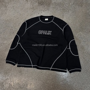 Fabricante de Ropa, Camisetas Personalizadas con Estampado DTG, Costuras en Contraste de Alta Calidad, Manga Larga, Estilo Oversize, Tejido Waffle - Product Image 1