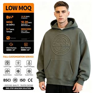 Sudaderas con capucha para hombre, extragrandes, con relieve, 100% algodón, forro polar francés, estilo urbano, unisex, gruesas, con relieve. - Product Image 1