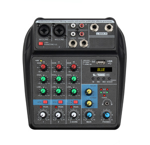 <span class=keywords><strong>Mezclador</strong></span> de Audio Digital de 4 Canales con Efectos, Consola de Mezclas de Formato Pequeño con Preamplificadores de Micrófono para DJ, Transmisión en Vivo, Karaoke, Grabación - Product Image 1
